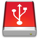 USB Drive Red Icon 128x128 png